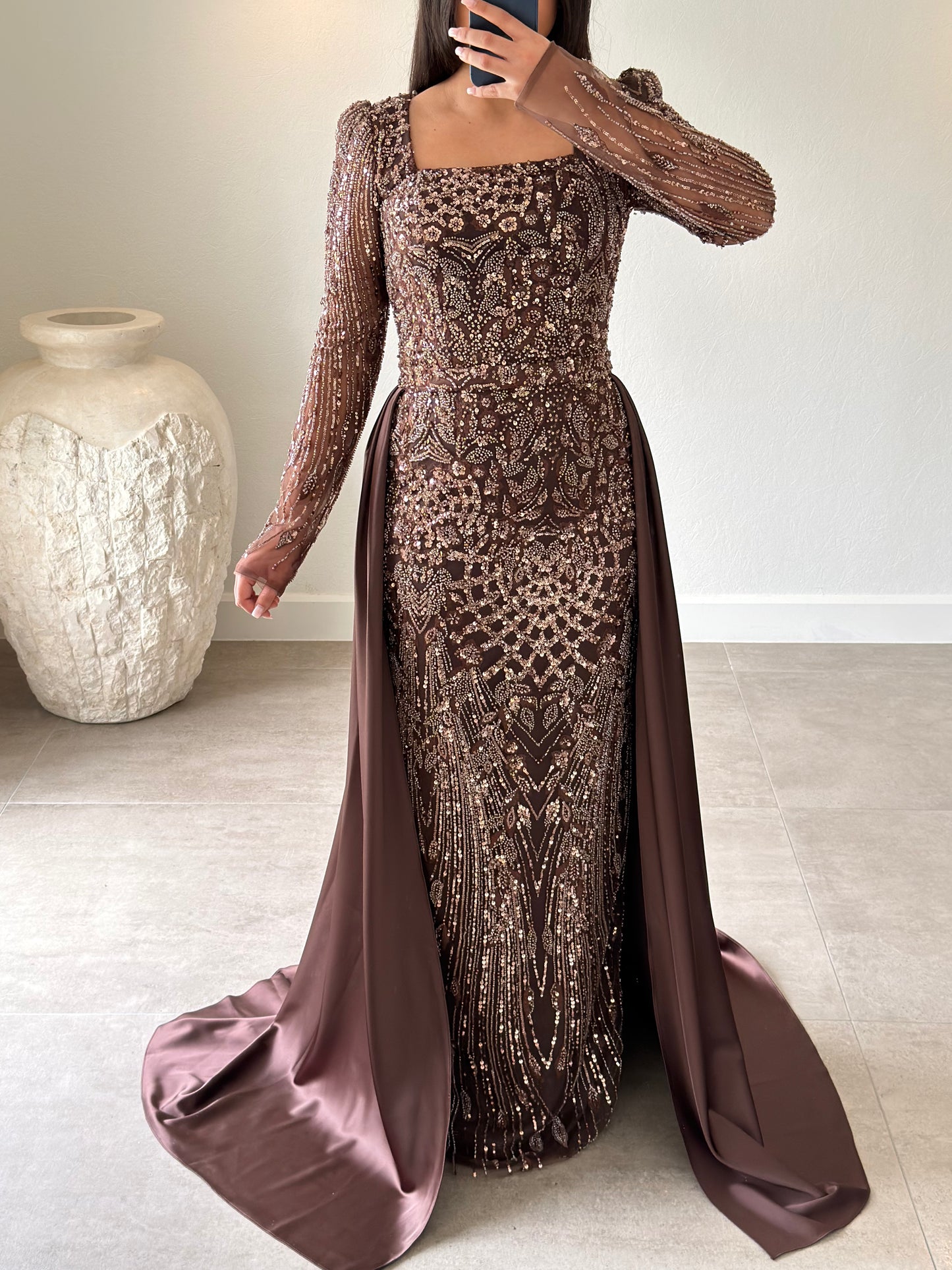 Delina Dress Brown