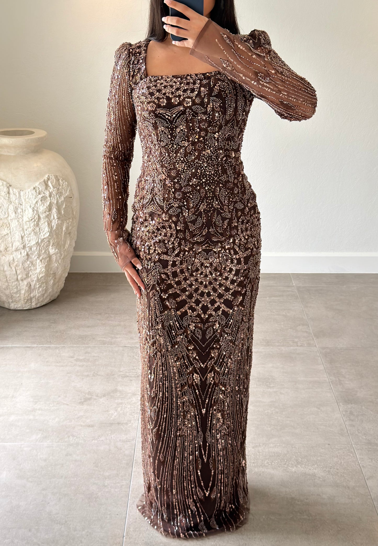 Delina Dress Brown